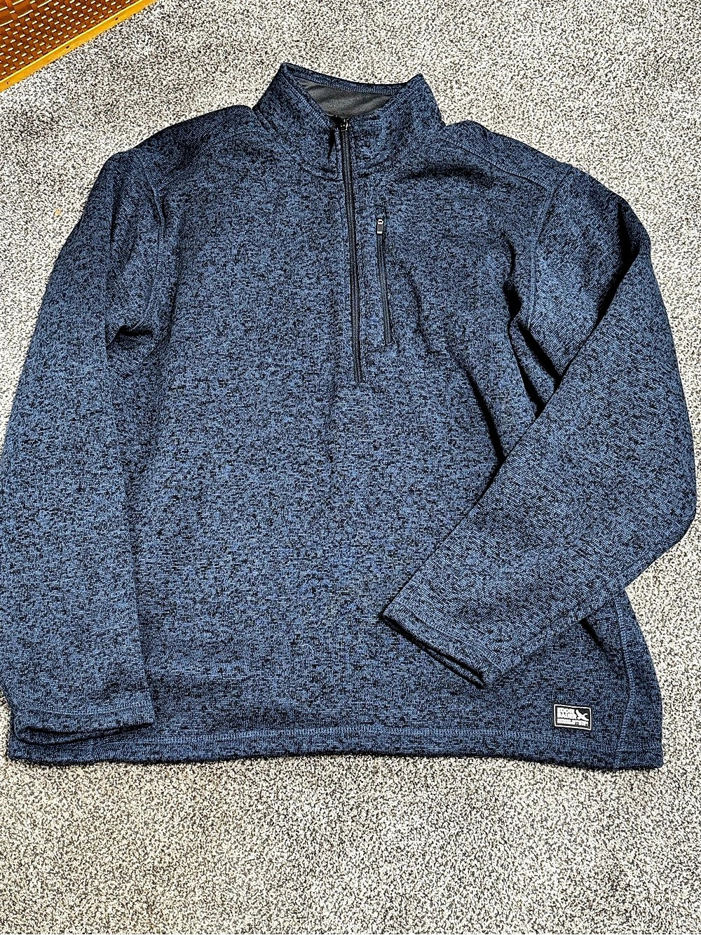 Eddie Bauer Men's Sweater Fleece Quarter-Zip Blue XL